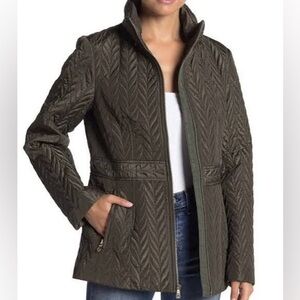 Kate Spade Quilted Utility Jacket in Olive
